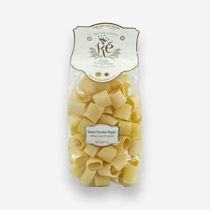 Half Striped Paccheri Pasta of Gragnano PGI
