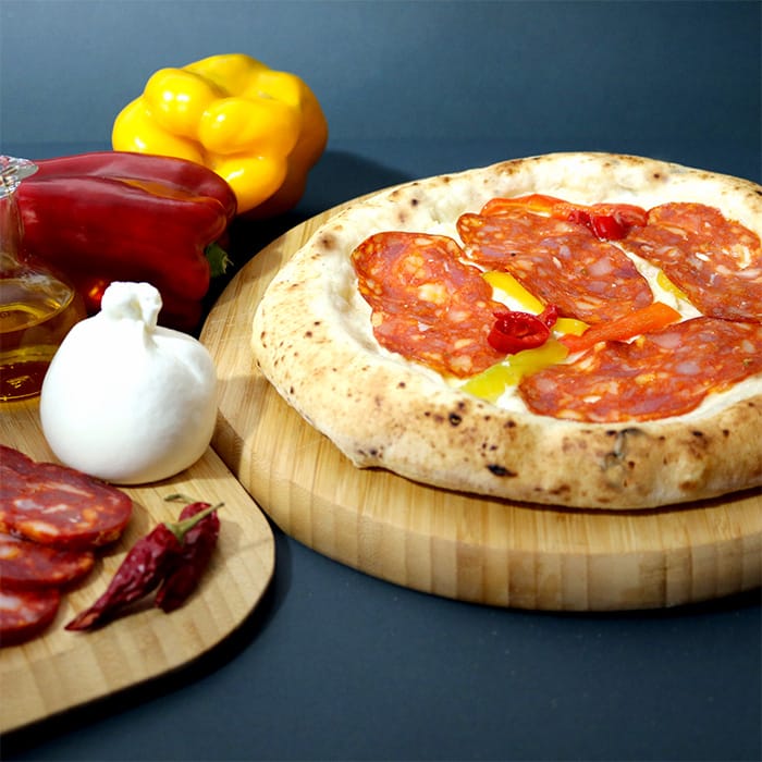 Pizza With Stracciatella Cheese and Spianata